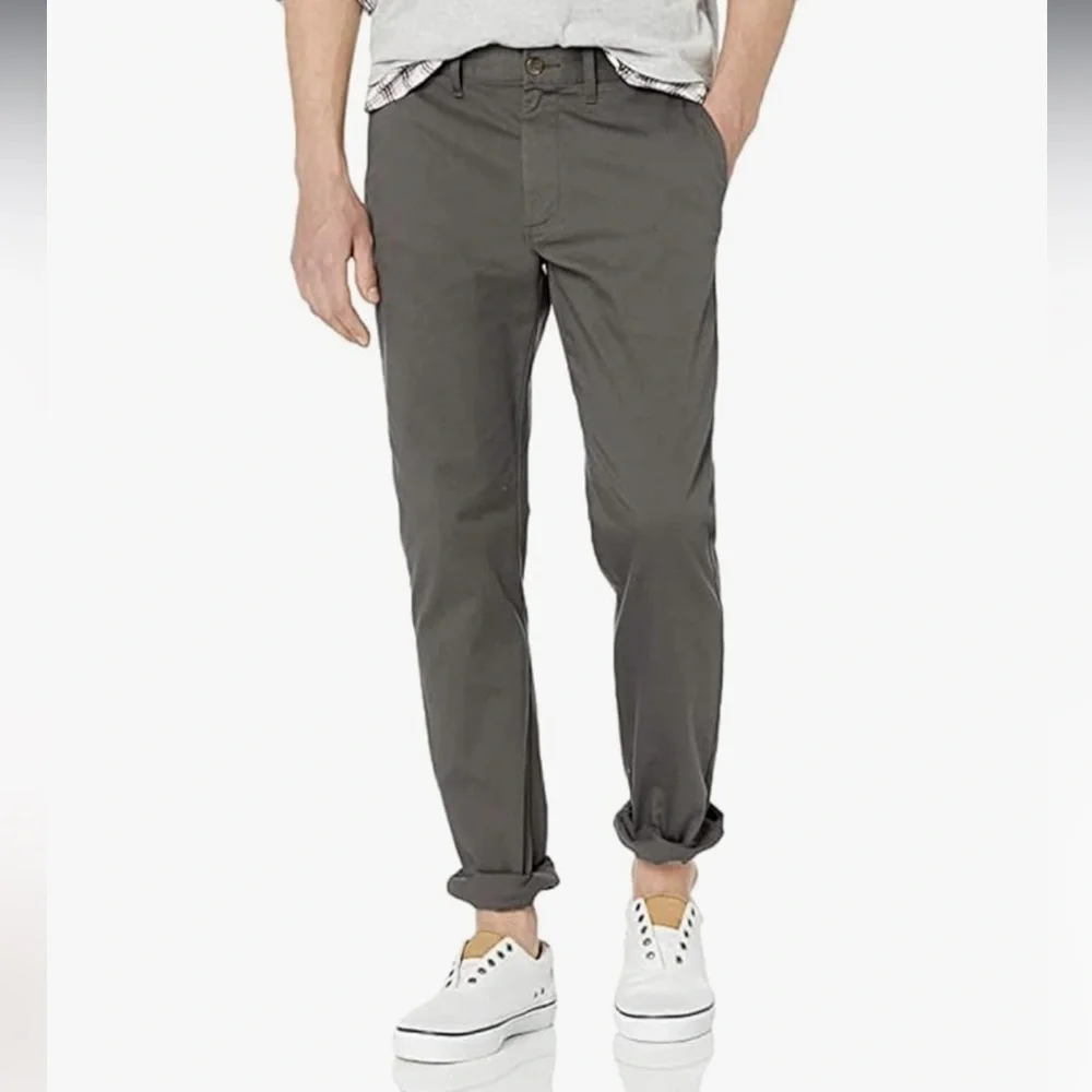 J. Crew Mercantile Men's Straight-Fit Flex Chino Pant Classic Chino Dark Tan